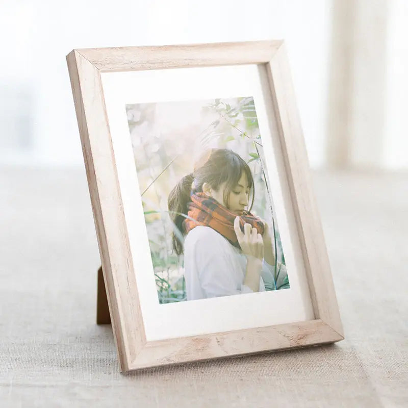 Wooden Photo Frame, Modern Rectangle Design with Clip Back, Wall or Table Display in Multiple Sizes and Frame Colors - product view 3
