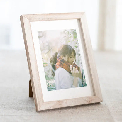 Wooden Photo Frame, Modern Rectangle Design with Clip Back, Wall or Table Display in Multiple Sizes and Frame Colors - product view 3