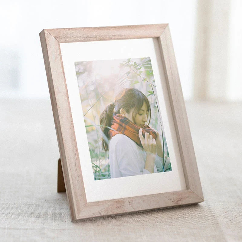 Wooden Photo Frame, Modern Rectangle Design with Clip Back, Wall or Table Display in Multiple Sizes and Frame Colors - product view 4
