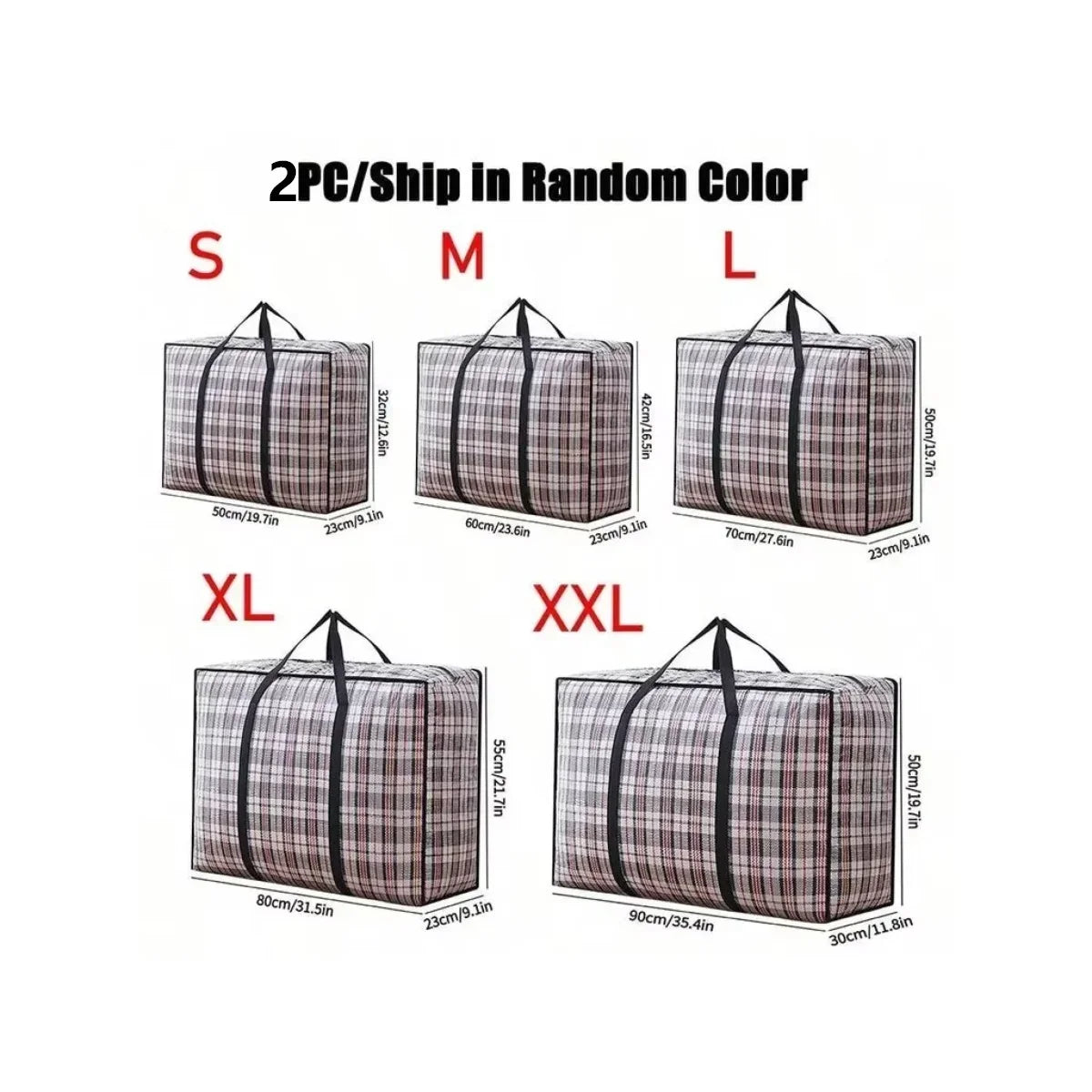 Quilt Storage Bag, Reusable Waterproof Fabric Blanket Organizer with Woven Rectangular Design for Wardrobe, Cabinet and Moving - product view 2