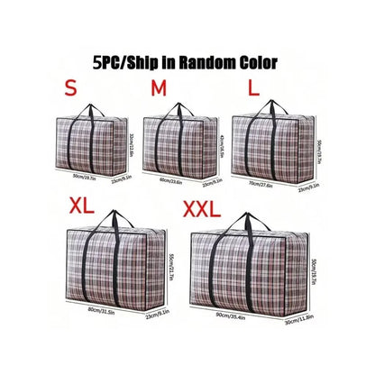 Quilt Storage Bag, Reusable Waterproof Fabric Blanket Organizer with Woven Rectangular Design for Wardrobe, Cabinet and Moving - product view 3