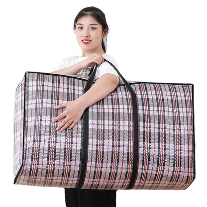 Quilt Storage Bag, Reusable Waterproof Fabric Blanket Organizer with Woven Rectangular Design for Wardrobe, Cabinet and Moving - product view 4