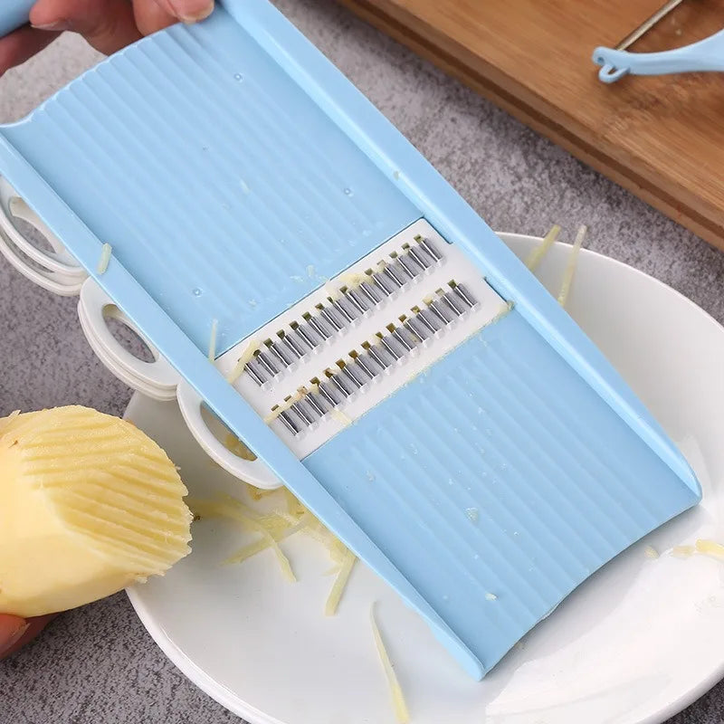 5-in-1 Adjustable Mandoline Slicer, Stainless Steel Vegetable Grater and Julienne Cutter for Kitchen Preparation - product view 6