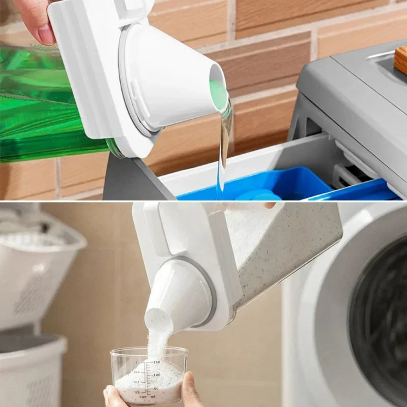 Airtight Laundry Detergent Storage Container, Plastic Refillable Dispenser with Lid, Labels and 1100ml to 2300ml Options - product view 6