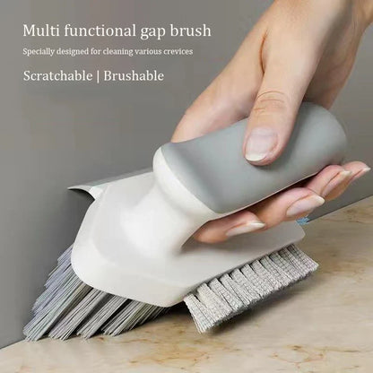 Rectangular Crevice Cleaning Brush and Scraper, Plastic Tool for Floor, Bathroom, Tile and Toilet Seams - product view 1