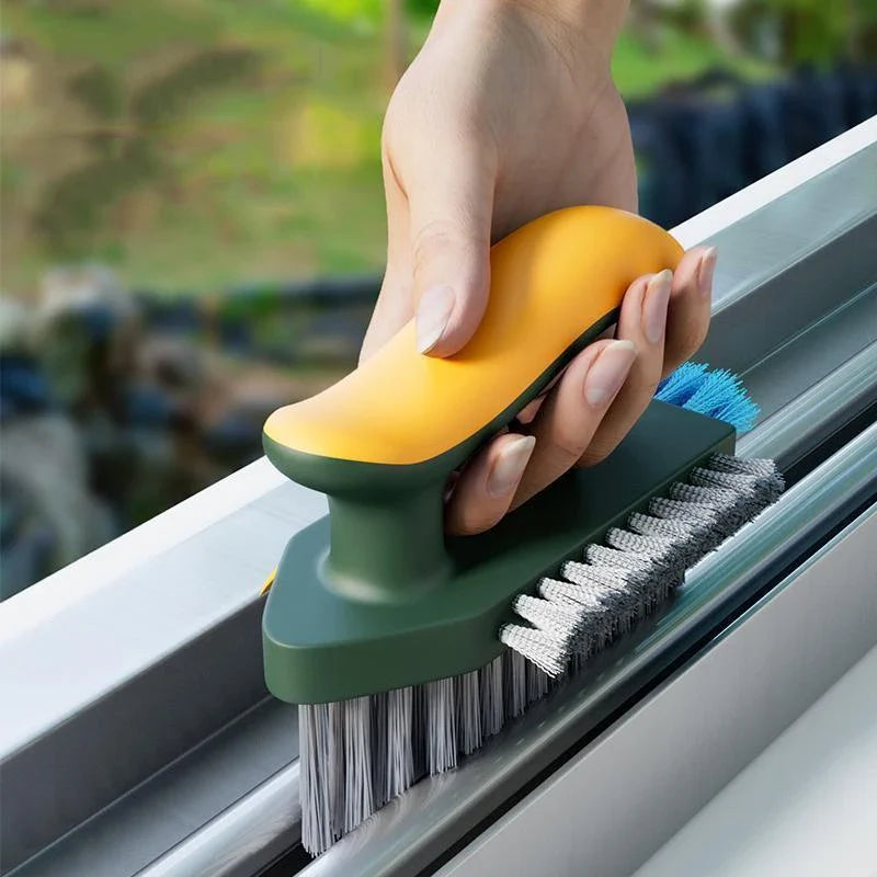 Rectangular Crevice Cleaning Brush and Scraper, Plastic Tool for Floor, Bathroom, Tile and Toilet Seams - product view 3