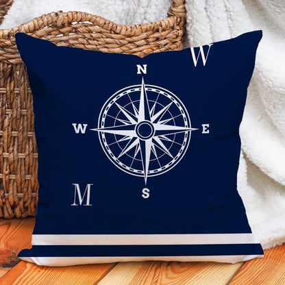 Nautical Anchor Print Cushion Cover, Square 100% Polyester Throw Pillow Case, Multiple Sizes for Sofa and Chair Decor - product view 6