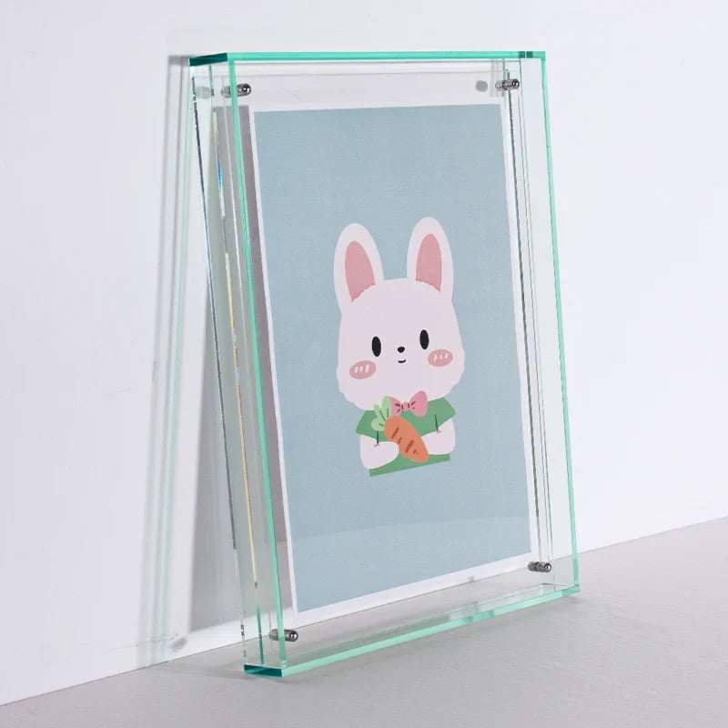 Translucent Acrylic Floating Photo Frame, Modern Rectangle Display for Wall or Desktop, 17 Color Options and 9 Sizes - product view 1