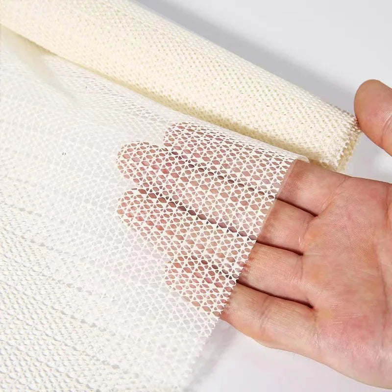 PVC Non-Slip Mat, 50 x 80 cm Beige White Antiskid Grid Pad for Carpets, Yoga, Bathrooms, Shelves and Car Trunks - product view 2