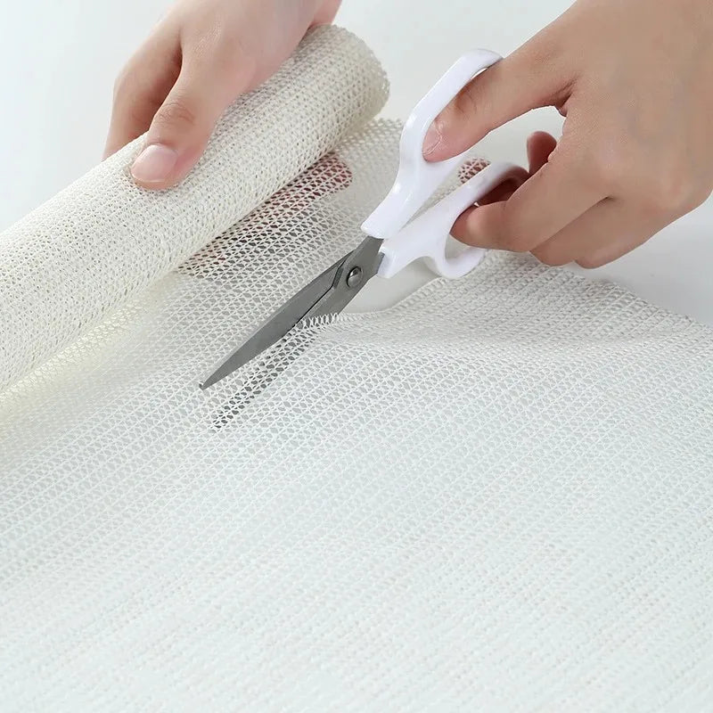 PVC Non-Slip Mat, 50 x 80 cm Beige White Antiskid Grid Pad for Carpets, Yoga, Bathrooms, Shelves and Car Trunks - product view 6