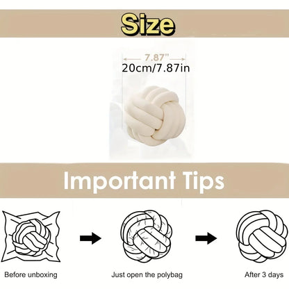 Knot Ball Decorative Pillow, Memory Filling, 100% Polyester Cover, 20x20cm Round Cushion for Sofa and Bed - product view 5