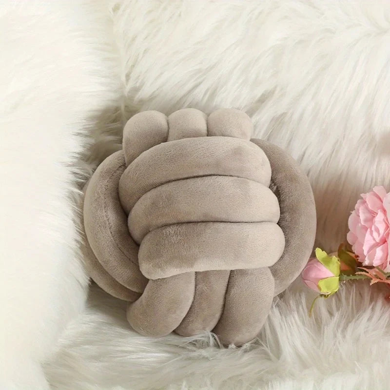 Knot Ball Decorative Pillow, Memory Filling, 100% Polyester Cover, 20x20cm Round Cushion for Sofa and Bed - product view 6