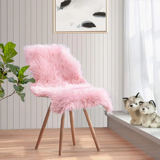 Faux Sheepskin Shag Rug, Soft 100% Polyester Oval Non-Slip Carpet with Suede Backing for Bedroom, Nursery or Living Room - product view 1