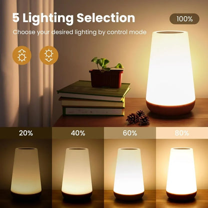 Rechargeable Touch Bedside Night Lamp, 13 RGB Colors, 3 Lighting Modes, 4 Brightness Levels, Round Portable Table Light - product view 4