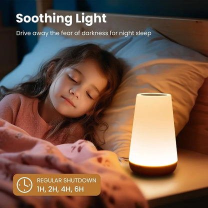 Rechargeable Touch Bedside Night Lamp, 13 RGB Colors, 3 Lighting Modes, 4 Brightness Levels, Round Portable Table Light - product view 5