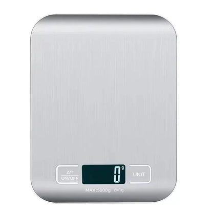Digital Kitchen Scale, 5 kg or 10 kg Capacity, LCD Blue Backlight, Stainless Steel Platform for Baking and Meal Prep - product view 1