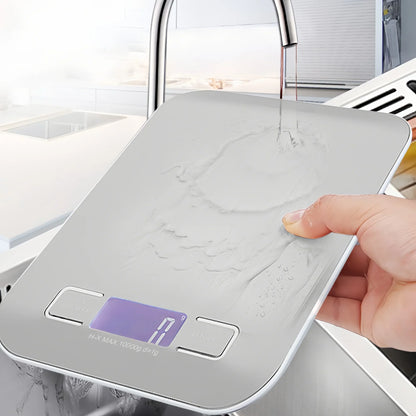 Digital Kitchen Scale, 5 kg or 10 kg Capacity, LCD Blue Backlight, Stainless Steel Platform for Baking and Meal Prep - product view 2