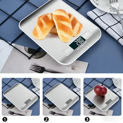 Digital Kitchen Scale, 5 kg or 10 kg Capacity, LCD Blue Backlight, Stainless Steel Platform for Baking and Meal Prep - product view 5