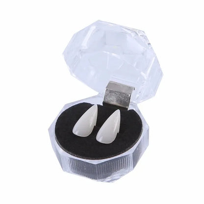 Vampire Fangs False Teeth, Adjustable Plastic Halloween Costume Props, 13–19mm Sizes and Short or Long Styles - product view 4