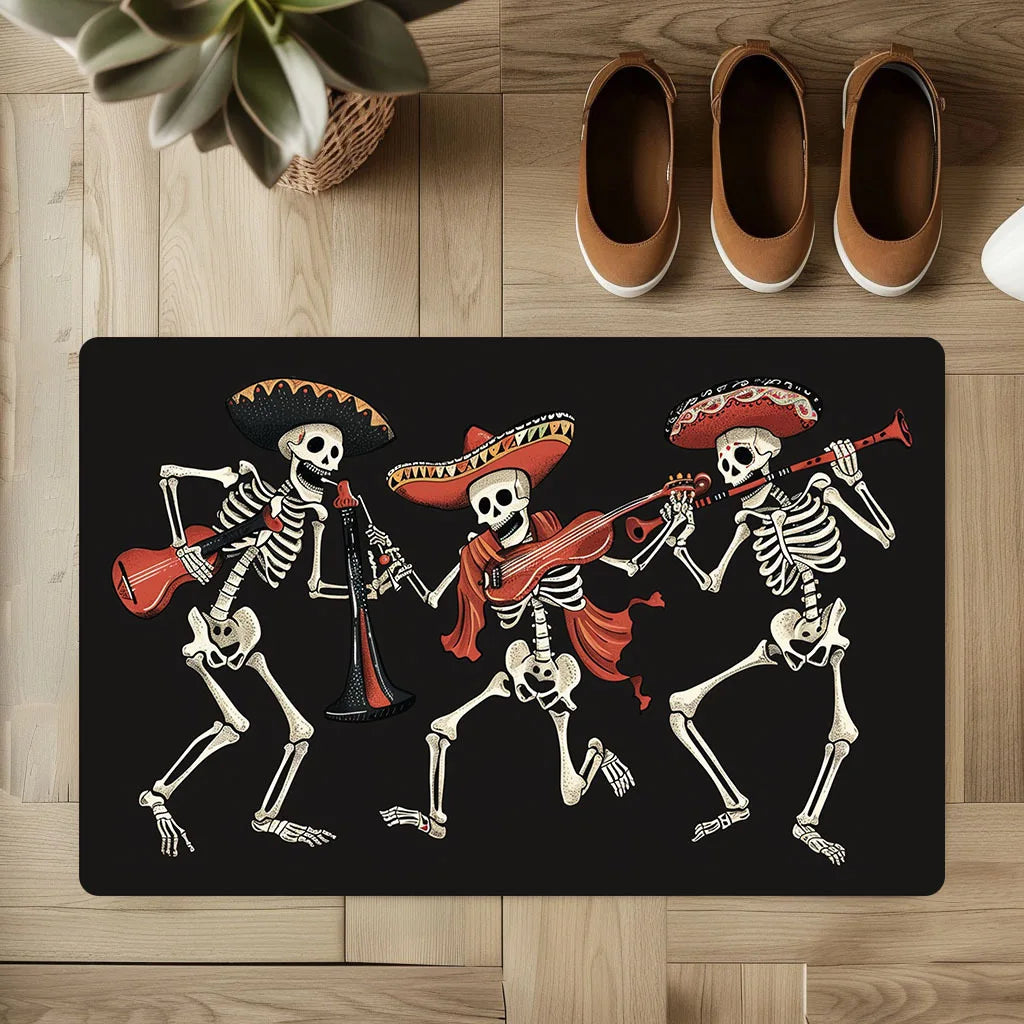 Skull Door Mat, 100% Polyester Non-Slip Modern Floor Rug, Wrinkle-Resistant Fade-Resistant Indoor Outdoor Entryway Decor - product view 1