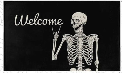 Skull Door Mat, 100% Polyester Non-Slip Modern Floor Rug, Wrinkle-Resistant Fade-Resistant Indoor Outdoor Entryway Decor - product view 2
