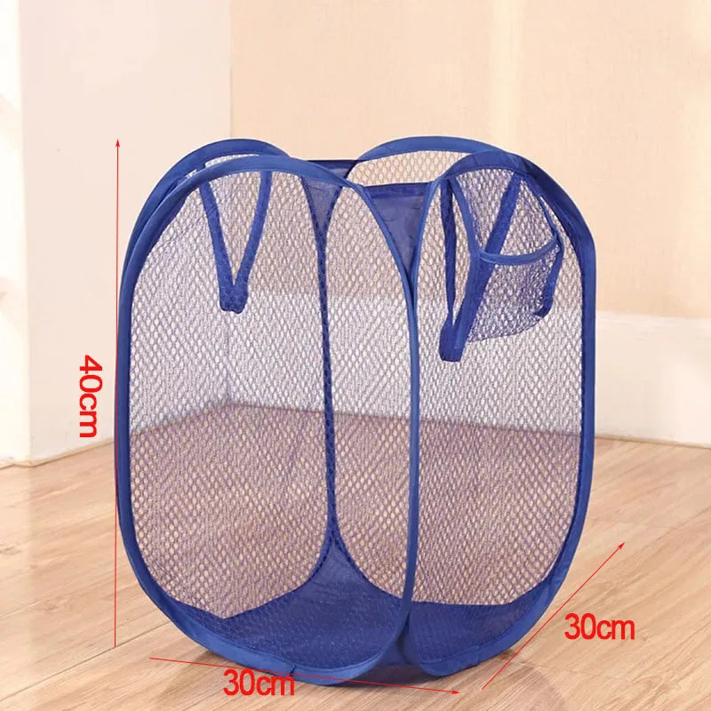 Foldable Laundry Basket, Breathable Mesh Polyester Hamper with Handles, 30 x 30 x 40 cm, Portable Storage for Bedroom, Dorm and Travel - product view 4