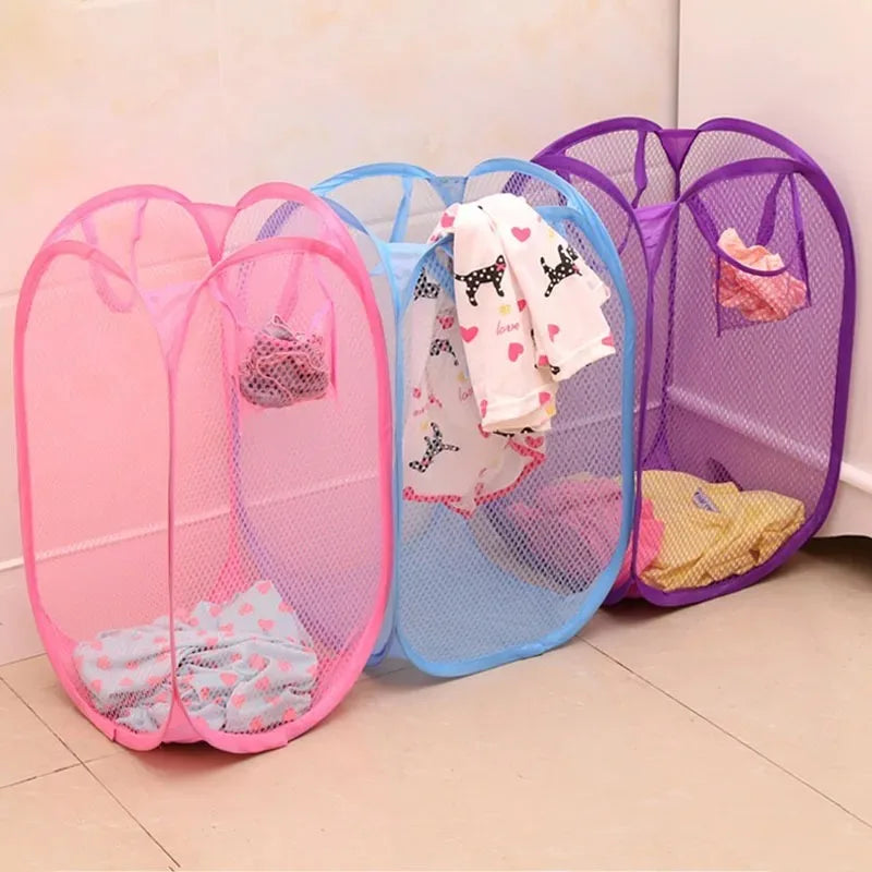Foldable Laundry Basket, Breathable Mesh Polyester Hamper with Handles, 30 x 30 x 40 cm, Portable Storage for Bedroom, Dorm and Travel - product view 6