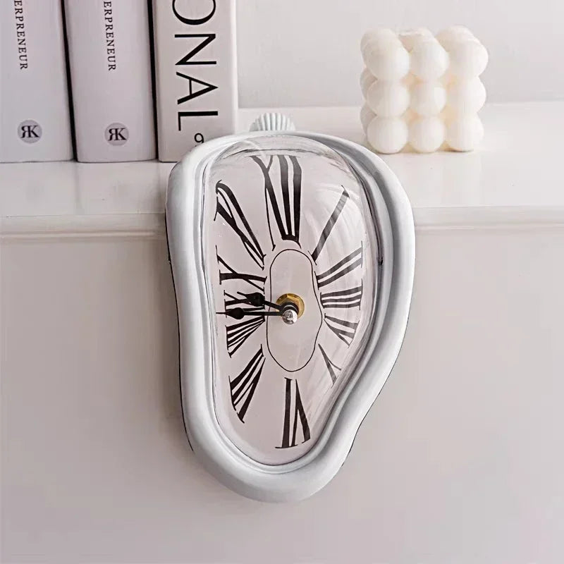 Surreal Melting Wall Clock, Distorted Dali-Inspired Design, Quiet Mute Feature, Plastic Frame, 500g, Multiple Colors - product view 1