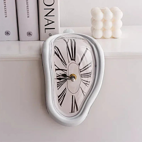 Surreal Melting Wall Clock, Distorted Dali-Inspired Design, Quiet Mute Feature, Plastic Frame, 500g, Multiple Colors - product view 1