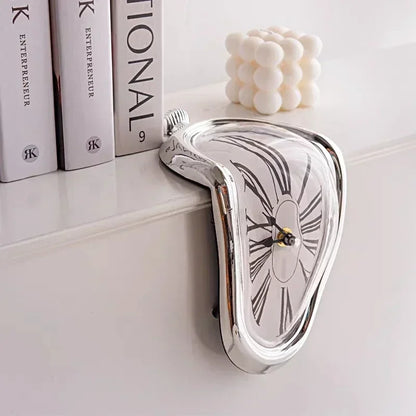 Surreal Melting Wall Clock, Distorted Dali-Inspired Design, Quiet Mute Feature, Plastic Frame, 500g, Multiple Colors - product view 2