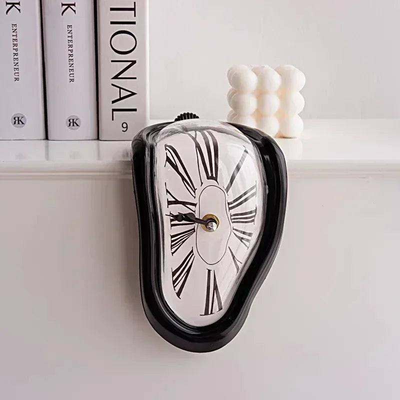 Surreal Melting Wall Clock, Distorted Dali-Inspired Design, Quiet Mute Feature, Plastic Frame, 500g, Multiple Colors - product view 3