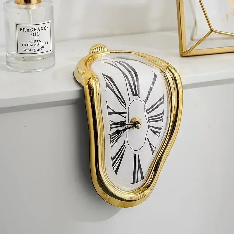 Surreal Melting Wall Clock, Distorted Dali-Inspired Design, Quiet Mute Feature, Plastic Frame, 500g, Multiple Colors - product view 4