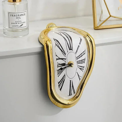 Surreal Melting Wall Clock, Distorted Dali-Inspired Design, Quiet Mute Feature, Plastic Frame, 500g, Multiple Colors - product view 4