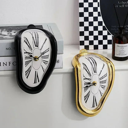 Surreal Melting Wall Clock, Distorted Dali-Inspired Design, Quiet Mute Feature, Plastic Frame, 500g, Multiple Colors - product view 6