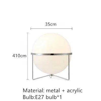 Art Deco Floor Lamp, Chrome-Plated Iron with White Acrylic Ball Shade, E27 Base, 11–15W, Warm or White Light - product view 1