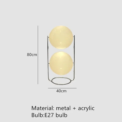 Art Deco Floor Lamp, Chrome-Plated Iron with White Acrylic Ball Shade, E27 Base, 11–15W, Warm or White Light - product view 4