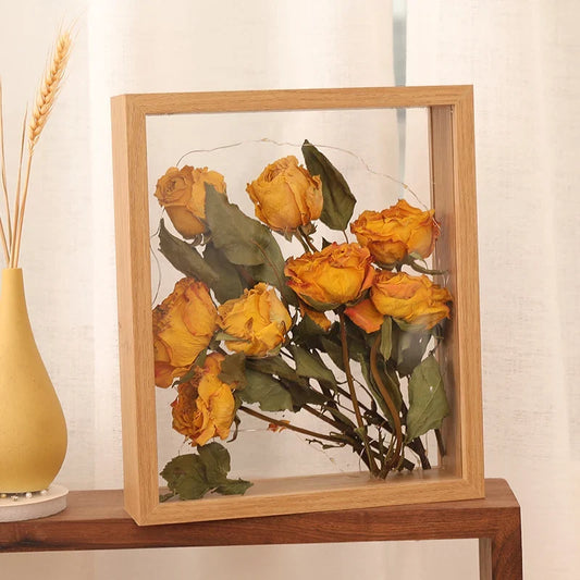 Wooden Dried Flower Floating Frame, Double Acrylic Panels, 11 Sizes, 4 cm Hollow Shadow Box for DIY Display - product view 1