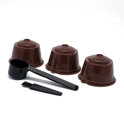 Reusable Coffee Filter Basket for Dolce Gusto, Plastic and Stainless Steel Coffee Capsule Filter with Spoon and Brush - product view 2