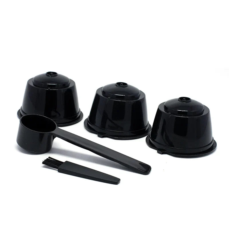 Reusable Coffee Filter Basket for Dolce Gusto, Plastic and Stainless Steel Coffee Capsule Filter with Spoon and Brush - product view 3