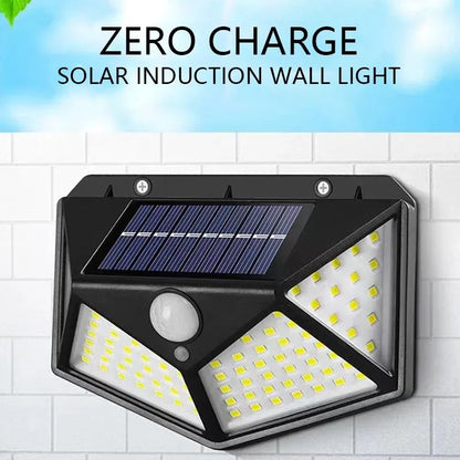 Solar Porch Light, 100 LED Four-Sided Wall Lamp with Motion Sensor, 120° Detection and 6–12 Hour Outdoor Lighting - product view 3