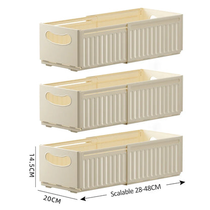 Stackable Pantry Bin, Retractable Adjustable Plastic Storage Box, 12L, Modern Glossy Organizer in Small or Large Sizes - product view 2