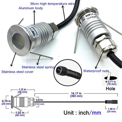 LED Deck Lights, 12V Dimmable Aluminum Outdoor Underground Lamps, IP67 Waterproof Design for Paths and Steps - product view 4
