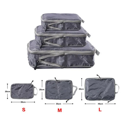 Foldable Oxford Packing Cubes, Rectangular Travel Luggage Organizers in S, M, L or 3-Piece Sizes - product view 2
