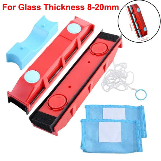 Magnetic Double-Sided Window Cleaner with Water Reservoir, 2 m Safety Rope and 3 Glass Thickness Options - product view 1