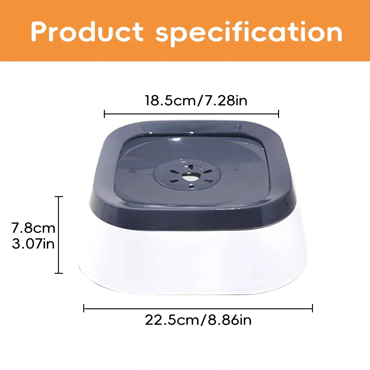Slow Feeder Dog Water Bowl, Floating Disc Spill-Resistant Design, Removable Dishwasher-Safe Plastic Bowl, L Size - product view 5