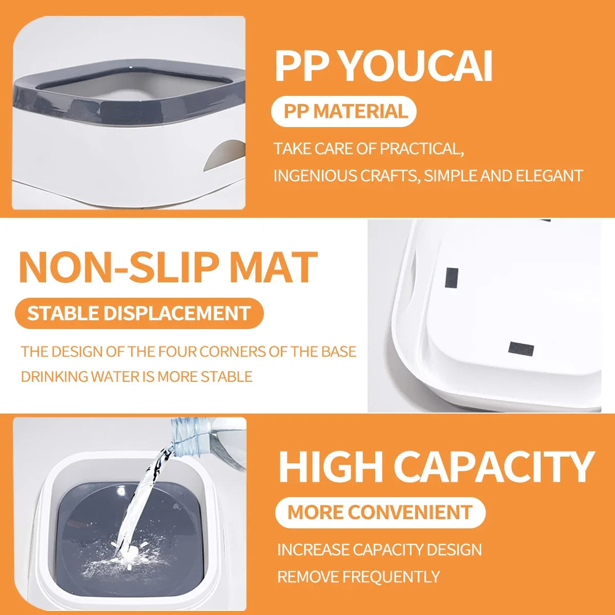 Slow Feeder Dog Water Bowl, Floating Disc Spill-Resistant Design, Removable Dishwasher-Safe Plastic Bowl, L Size - product view 6