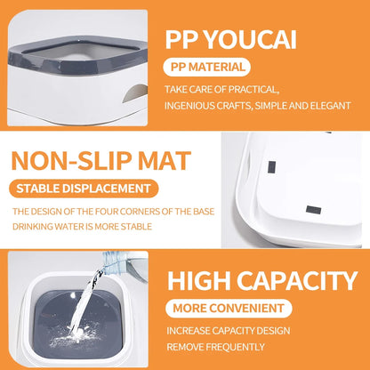 Slow Feeder Dog Water Bowl, Floating Disc Spill-Resistant Design, Removable Dishwasher-Safe Plastic Bowl, L Size - product view 6