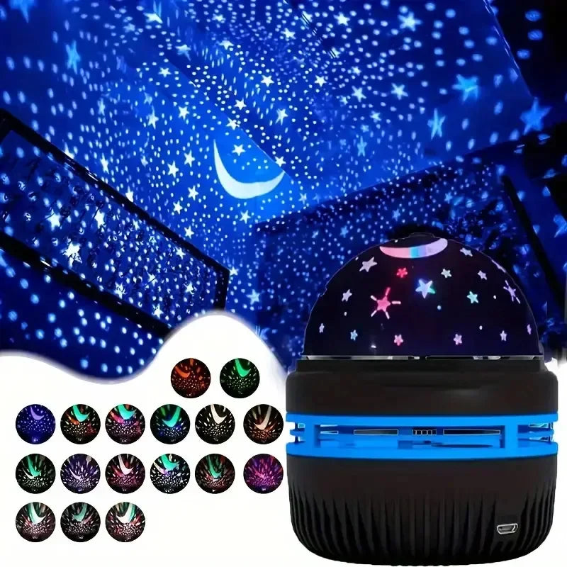 RGB Starry Sky Night Light Projector, 360° Rotating LED Magic Ball, ABS Body, USB 5V Holiday Room Decor - product view 2