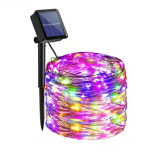 Solar Garden Lights String, IP65 Waterproof LED Wire, 8 Lighting Modes, 50–300 LEDs for Patio, Yard and Trees - product view 1