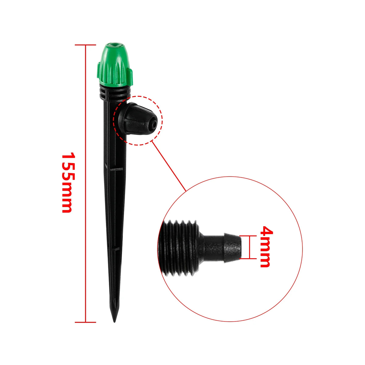 20-Piece Adjustable Spiked Atomizing Sprinkler Set, Plastic Emitters for Garden Beds, Lawn and Vegetable Irrigation - product view 2